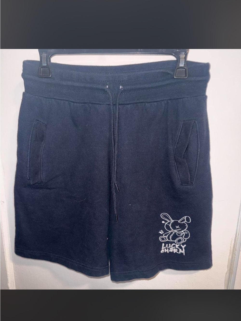 Men's Navy Athletic Lounge Shorts with 'Lucky Charm' Graphic
